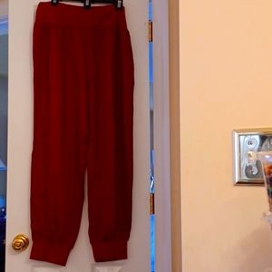 Burgundy pull on pants
